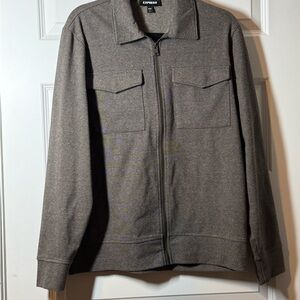 Express Brown Zip-Up Jacket